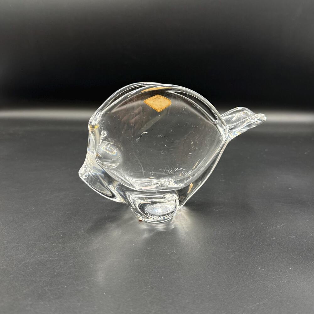 Vintage Vannes-le-Châtel Crystal Fish Bowl Decorative Art Piece Made in France
